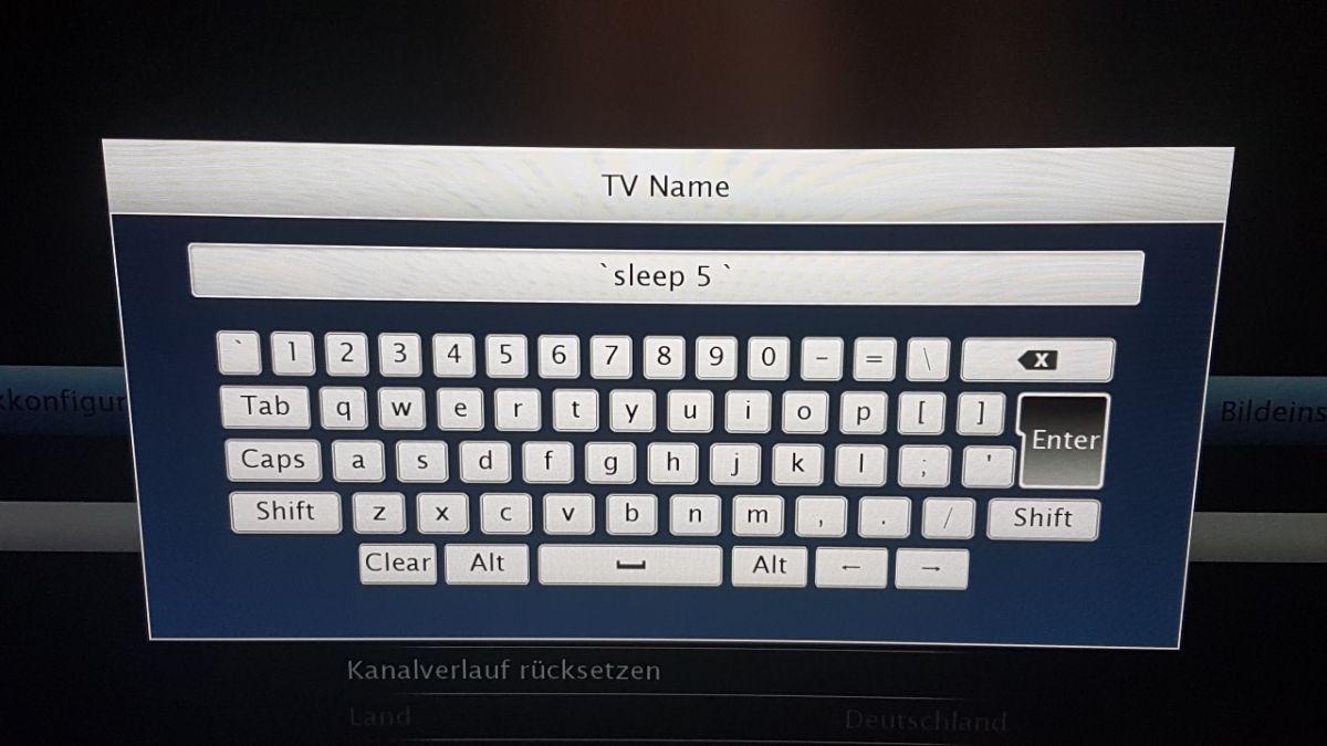 The Sleep option on the Smart TV set